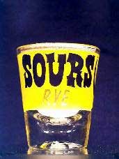 the FRONT of the glass